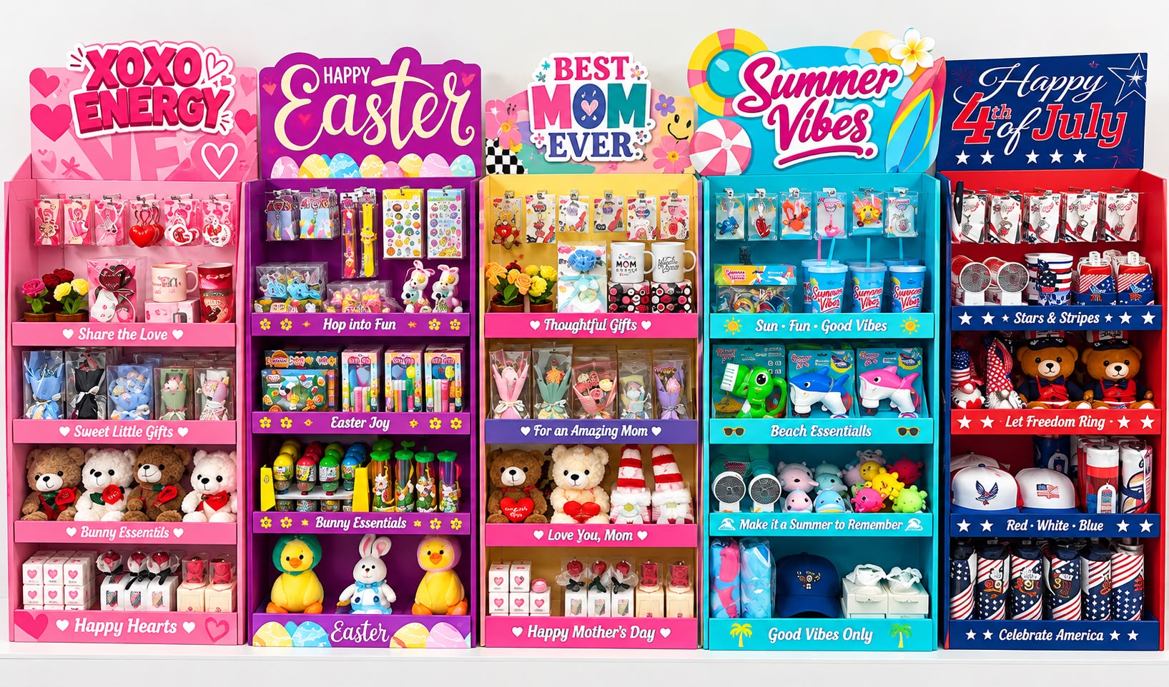 BH Gifts and Souvenirs seasonal endcap lineup